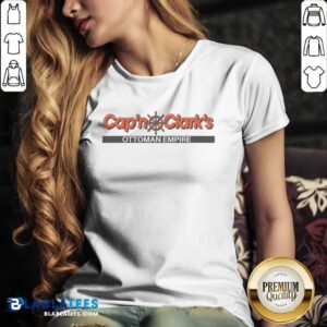 Good Cap'N Clark'S Ottoman Empire Nautical Ship Wheel Parody Pun Funny Comedy v neck optimized, perfect for nautical humor lovers.