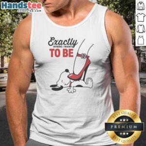 Hot Cartoon Dog Red Heel Shoe Exactly To Be Where I Want To Be Tank Top featuring a playful cartoon design