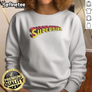 Pretty Supergirl Wordmark sweatshirt featuring a vibrant graphic design.
