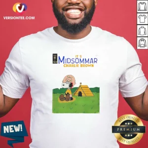 Hot Snoopy Charlie Brown It'S Midsommar Charlie Brown Parody shirt optimized flat lay showing graphic tee design