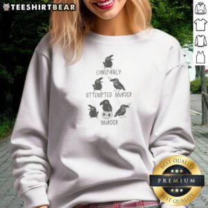 Original Crows Conspiracy Attempted Murder Murder Skull Humor Bird Lover Funny Sweatshirt