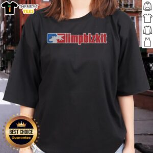 Official Limp Bizkit Logo Major League Baseball Parody Sports Band Music Fan Art Ladies Shirt featuring unique graphics.