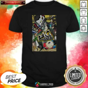Awesome Persona 4 Golden Main Cast And Izanagi Character shirt optimized view showing front graphic print on a short-sleeve crewneck shirt