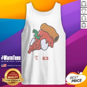 Nice Pizza Gian Berg X 63 tank top featuring a vibrant pizza graphic design.