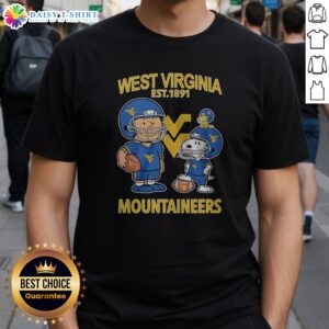 Pretty The Peanuts West Virginia Mountaineers Football Est 1891 Shirt in navy blue, short sleeve cotton tee