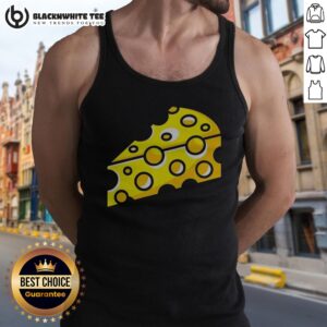 Nice Swiss Cheese Hole Yellow Food Slice Dairy Snack Symbol Pattern Culinary Art Tank Top showcasing a fun cheese slice design.