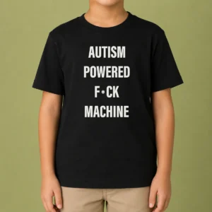 Funny Autism Powered Fck Machine Humor Kids T-Shirt