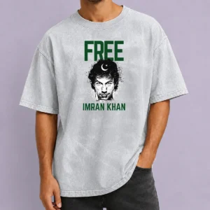 Pretty Free Imran Khan Cricket Washed T Shirt in light faded cotton fabric with crew neck and short sleeves