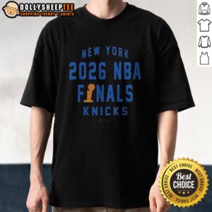 Hot New York Knicks 2026 NBA Finals Trophy Shirt featuring vibrant team colors and logo