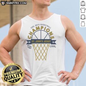 Official Chsl Boys Basketball Champions St Johns Jesuit 2026 Sjj Est1926 Tank top displayed in a vibrant setting