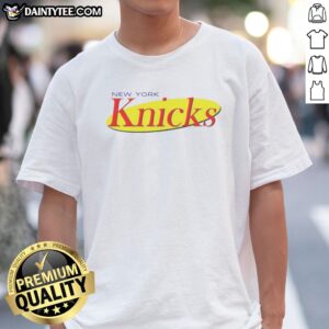 Hot New York Knicks Seinfeld Logo Shirt featuring a classic crew neck and short sleeves in vibrant colors