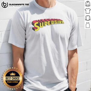 Top Supergirl Wordmark Shirt displayed in a vibrant color, perfect for fans of the superhero genre.