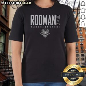 Awesome Trinity Rodman Washington Spirit 2 Ladies Shirt featuring vibrant team colors and logo.