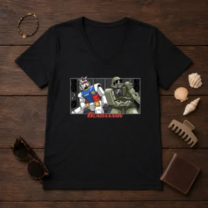 Hot Gundaaamn Gundam Damn Meme V-Neck Shirt