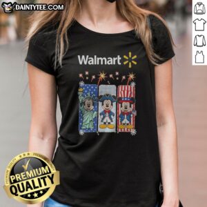 Nice Walmart Mickey Mouse Statue Of Liberty Patriot Independence Day Ladies Shirt featuring a classic patriotic design on soft fabric