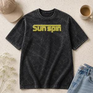 Hot Sun Spin Retro 70s Washed T-Shirt