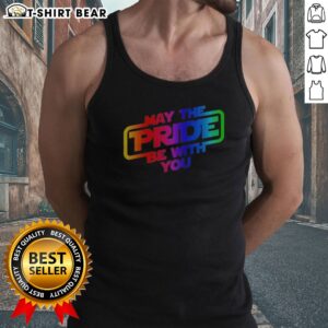 Awesome Star Wars May The Pride Be With You LGBTQ Pride Rainbow Graphic Tank top featuring vibrant rainbow colors.