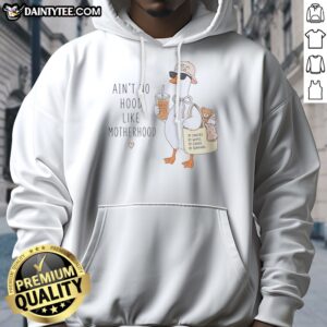 Hot Duck Mom Life Ain'T No Hood Like Motherhood Love Snacks Wipes Chaos Survival Hoodie featuring a cozy design.