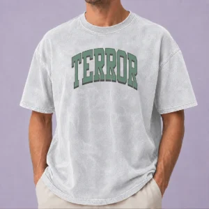 Pretty Terror Still Suffer Basketball Washed T Shirt in soft cotton fabric with faded vintage look
