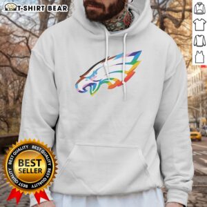 Good Philadelphia Eagles National Football League Rainbow Pride Logo Hoodie featuring vibrant colors and team spirit.