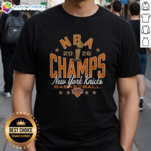 Awesome New York Knicks 2026 NBA Champions Basketball Fan Shirt in blue cotton fabric with printed championship design