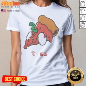 Nice Pizza Gian Berg X 63 ladies tee featuring a vibrant pizza graphic