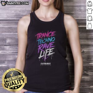 Premium Trance Techno Rave Life Outburst Records Tank Top featuring vibrant graphics