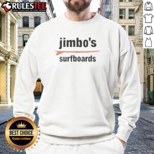 Original Jimbo'S Surfboards Vintage Sweatshirt in soft cotton blend with retro surfboard graphic
