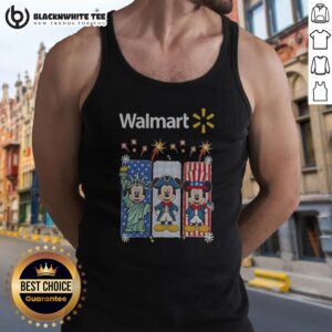 Awesome Walmart Mickey Mouse Statue Of Liberty Patriot Independence Day Tank Top in black, front view