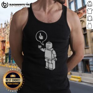 Good Lego Minifigure Man Giving The Middle Finger Tank Top featuring a playful graphic design.