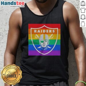 Pretty Las Vegas Raiders Pride Logo NFL Pride Month Theme Football Team Tank top displayed on a neutral background.