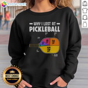 Hot Why I Lost At Pickleball Sweatshirt featuring a fun pickleball-themed graphic