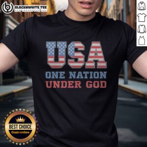 Premium USA One Nation Under God American Flag Patriotic Stars And Stripes Theme Shirt displayed on a neutral background