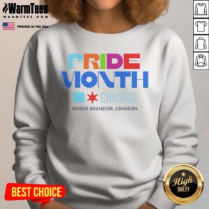 Nice Pride Month Chicago Mayor Brandon Johnson sweatshirt featuring vibrant colors and a bold design