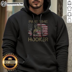 Official Part Time Hooker Fishing American Flag Fisherman Hoodie