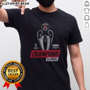 Good Paris Saint Germain PSG UEFA Champions League Champions D'Europe 2026 Trophy Shirt in vibrant colors