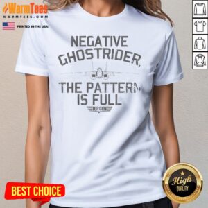 Official Gun Negative Ghostrider The Pattern Is Full Fighter Jet ladies tee on a white background