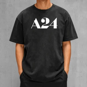 Top Rest In Peace A24 2012 2026 washed t shirt displayed on a neutral background showing soft fabric texture