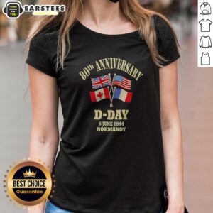 Premium 80th Anniversary D Day 6 June 1944 ladies shirt featuring commemorative design