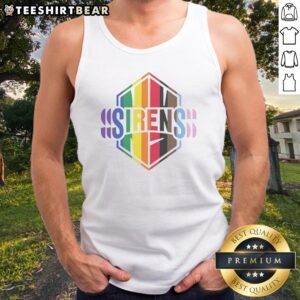 Pretty New York Sirens Pride LGBTQ Rainbow Flag Tank top featuring vibrant rainbow colors.