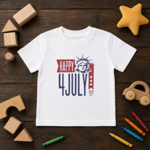 Awesome Happy 4 July Statue Of Liberty United State Kids T-Shirt