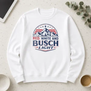 Premium Busch Light Mountain Apparel Red White And Busch Light 250 USA 4th Of July Long Sleeve Shirt