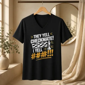 Pretty Chess Pawn King Checkmate Quote V-Neck Shirt