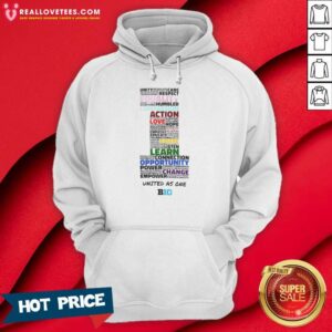 Hot Big Ten Conference United As One Word Cloud hoodie optimized for vibrant display and engagement.