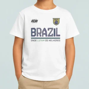 Funny AEW Tournament Soccer Collection Brazil Onde Lutam Os Melhores Kids T-Shirt