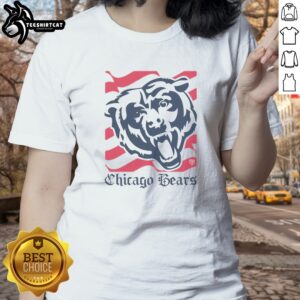 Official Chicago Bears American Heritage Wordmark Ladies shirt featuring a bold team logo and comfortable fit.