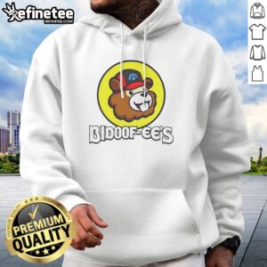 Funny Bidoof Ees Bidoof Buc Ees Logo hoodie in dark color with bold graphic print on front