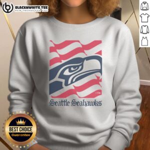 Pretty Seattle Seahawks American Heritage Wordmark Sweashirt featuring vibrant team colors and logo.