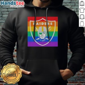 Pretty Las Vegas Raiders Pride Logo NFL Pride Month Theme Football Team Hoodie featuring vibrant colors and a unique design.