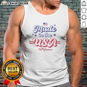 Good Made In The USA Flo Grown American Flag Patriotic Stars Text Design Tank top perfect for summer wear.